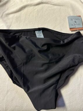 NWT XL Shade & Shore Black High-waist bikini bottoms